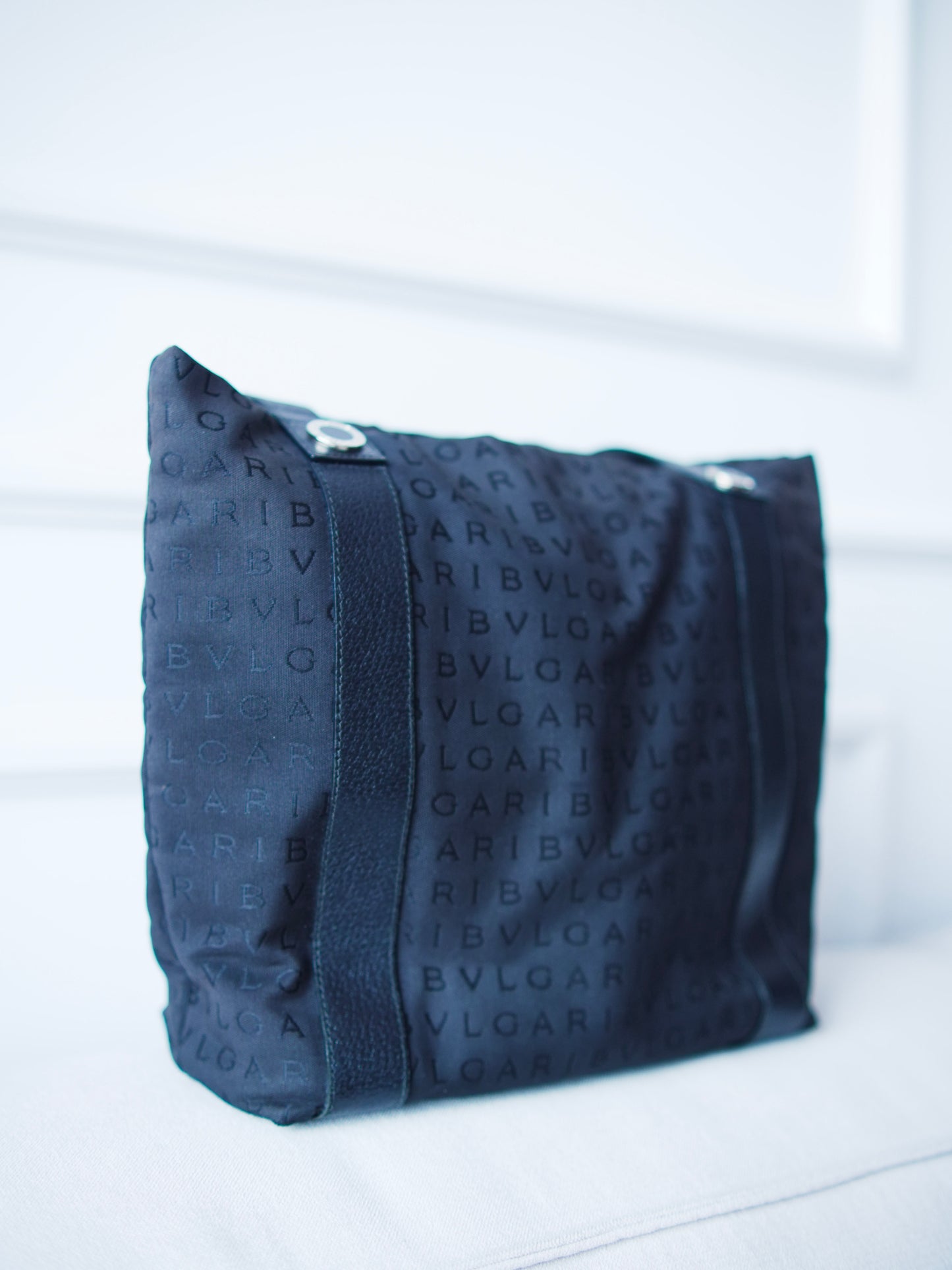 Bvlgari Logomania Black Tote Bag.