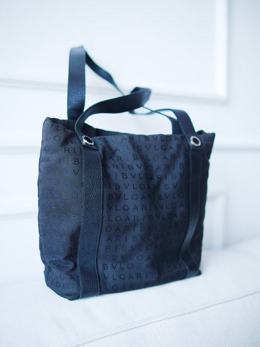 Bvlgari Logomania Black Tote Bag.